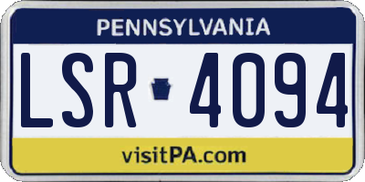 PA license plate LSR4094