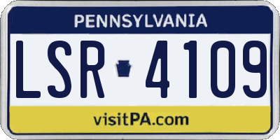 PA license plate LSR4109