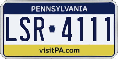 PA license plate LSR4111