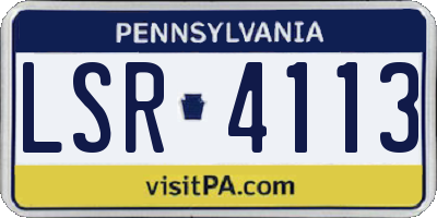 PA license plate LSR4113