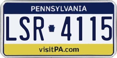 PA license plate LSR4115