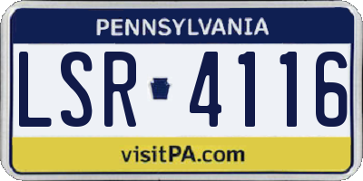 PA license plate LSR4116