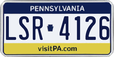 PA license plate LSR4126