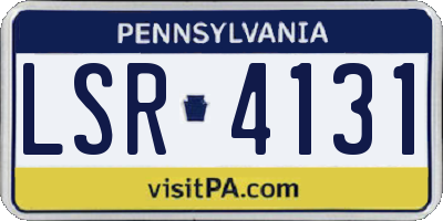 PA license plate LSR4131