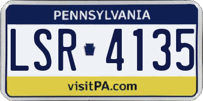 PA license plate LSR4135