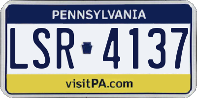 PA license plate LSR4137