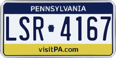 PA license plate LSR4167