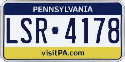 PA license plate LSR4178