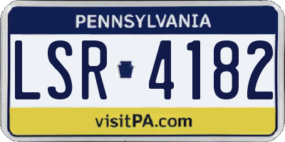 PA license plate LSR4182
