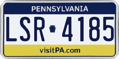 PA license plate LSR4185