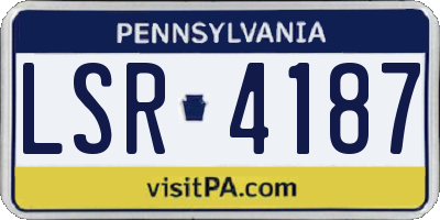 PA license plate LSR4187