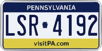 PA license plate LSR4192