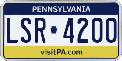 PA license plate LSR4200