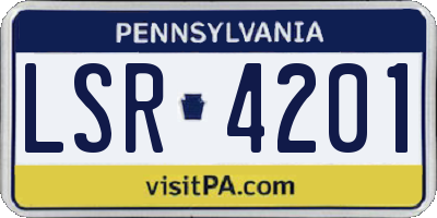 PA license plate LSR4201