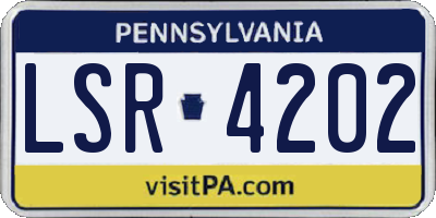 PA license plate LSR4202