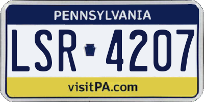 PA license plate LSR4207