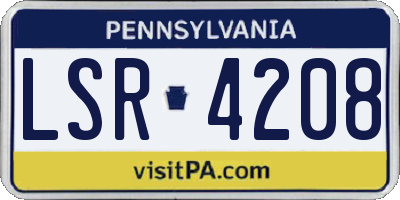 PA license plate LSR4208