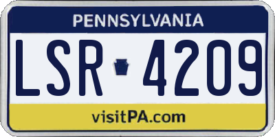 PA license plate LSR4209