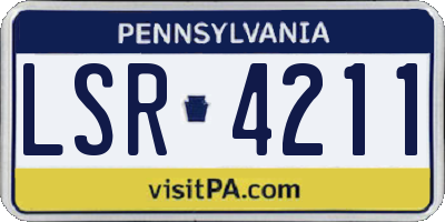 PA license plate LSR4211