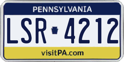 PA license plate LSR4212