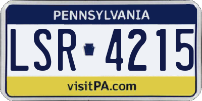PA license plate LSR4215