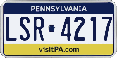 PA license plate LSR4217