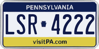 PA license plate LSR4222
