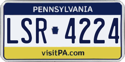 PA license plate LSR4224