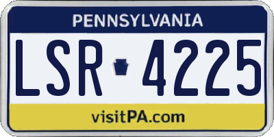 PA license plate LSR4225