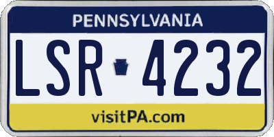 PA license plate LSR4232