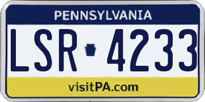 PA license plate LSR4233