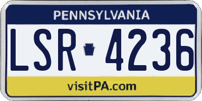 PA license plate LSR4236