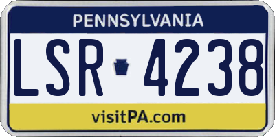 PA license plate LSR4238