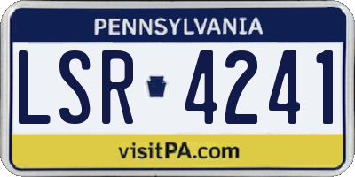 PA license plate LSR4241