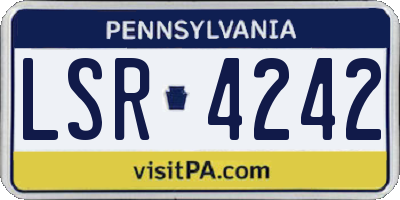 PA license plate LSR4242