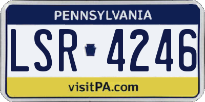 PA license plate LSR4246