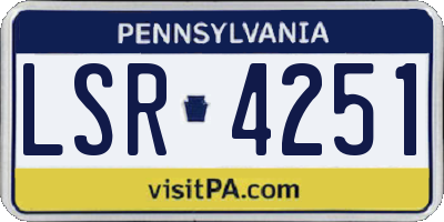 PA license plate LSR4251