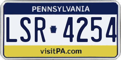 PA license plate LSR4254