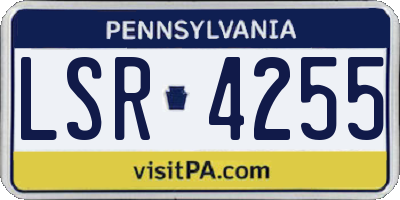 PA license plate LSR4255