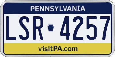 PA license plate LSR4257