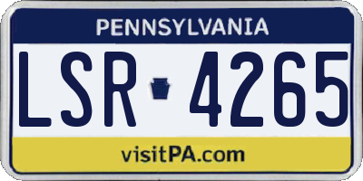 PA license plate LSR4265