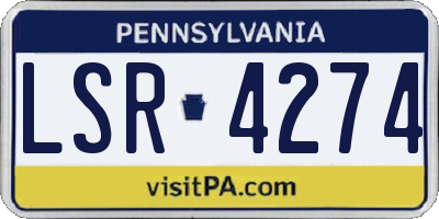 PA license plate LSR4274