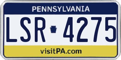PA license plate LSR4275