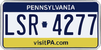 PA license plate LSR4277