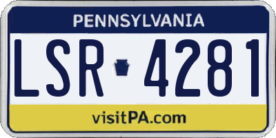 PA license plate LSR4281
