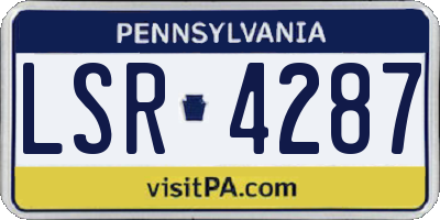 PA license plate LSR4287