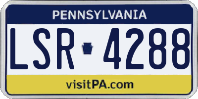 PA license plate LSR4288