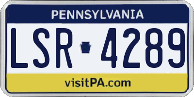 PA license plate LSR4289