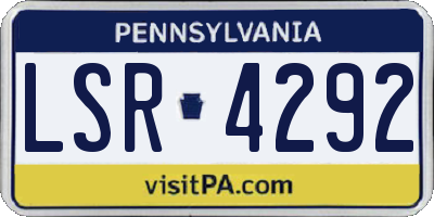 PA license plate LSR4292