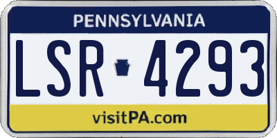 PA license plate LSR4293